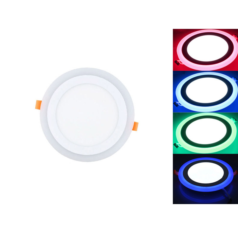 Yeni Tasarım Yuvarlak Gömme Çift Renkli Led Panel Işık 3+3W