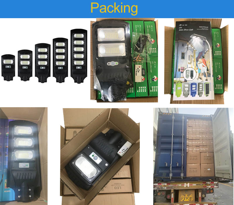 G&uuml;neş enerjili entegre sokak lambası ambalajı